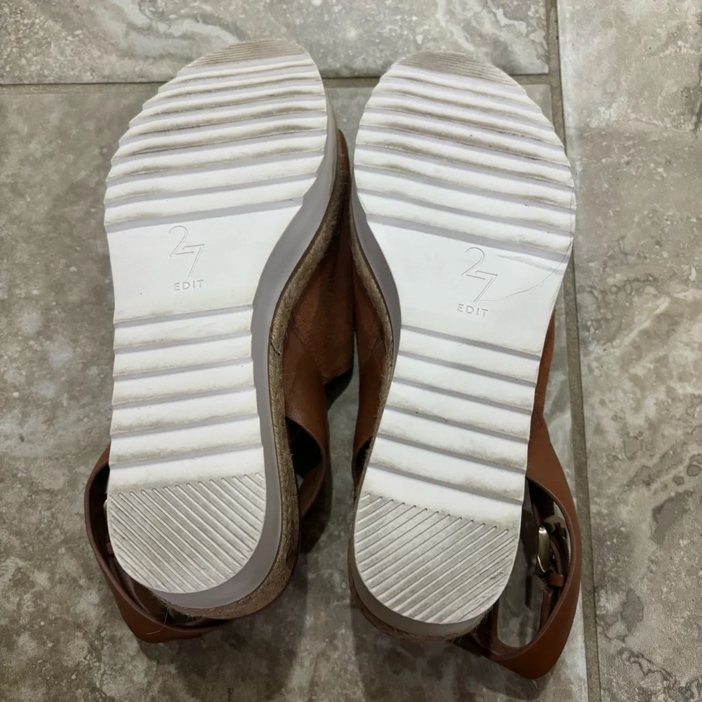 27 Edit Naturalizer Prestyn Wedge Sandal ‎ Brown sz 8M